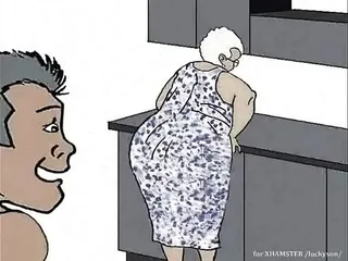 Black Granny loving anal! Animation cartoon!