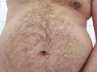 44 year old naked uncut hairy Daddy cuming all over the public toilet again