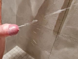 massive cumshot in public unisex shower