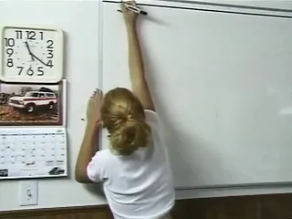 Blond Student Gets Her Hairy Pussy Fucked By The Teacher