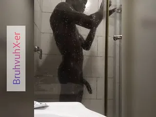 Shower fun with big black cock