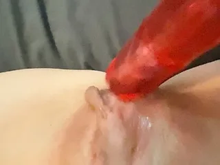 Hot milf fucks pussy with dildo 