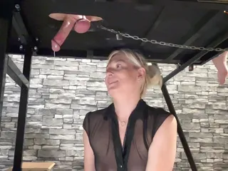 Milking table ruined orgasms session