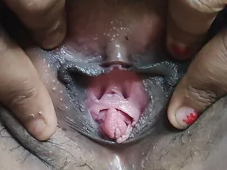 Big hairy pussy fingering by Indian Desi hot wife