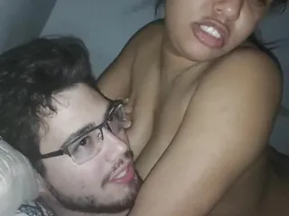 18 year old brunette big saggy tits from New York United States fucking her stepbrother&#039;s big dick