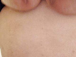 Playing with massive bbw tits brown areolas and nipples