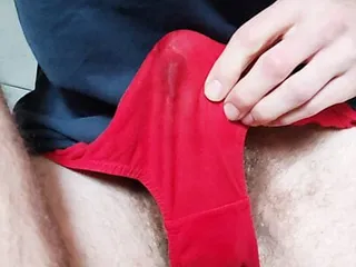 Huge Cum For Final Time in Red Briefs