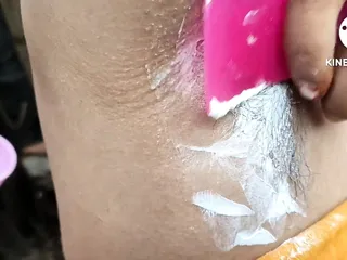 Shaving  indian style hair remove