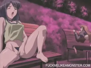 Anime babes fucked after masturbating 