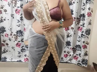 hot naughty Indian desi bhabhi getting ready for her secret boyfriend 