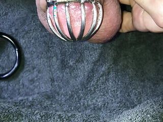 POV from big to micro chastity cage
