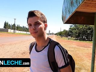 Latin Leche - Cute Latino Twink Boy Wraps His Lips Around Hot Stranger&#039;s Cock In His Car - Part 1