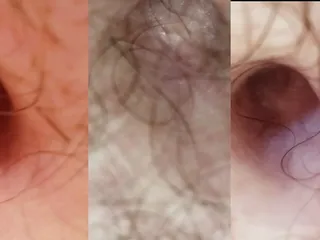 3 Extreme Closeups of Belly Button in Multicamera
