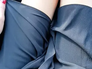 Angy is Masturbating while DRIVING her CAR Home from the Office ...