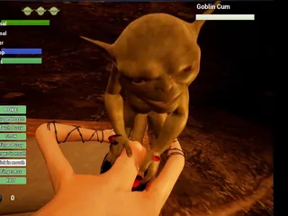 Fuck her pussy and mouth however you want! The Single Goblin sex cam demo, video game play through