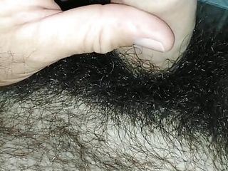 Hairy dick, how nice it is to wake up with a super hard dick, touch yourself until you masturbate and get all the semen 