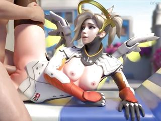 Mercy With Her Cute Tits Out Gets Fucked Sideways and Magic&#039;s Her Partner&#039;s Dick Hard Again
