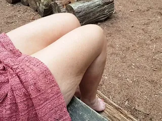 The forest queen showing toes.