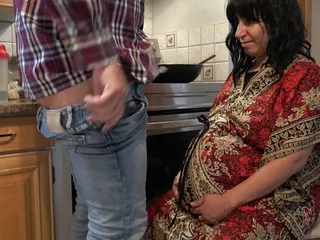 Pregnant stepmother cheating with stepson while husband is at work