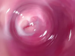 Camera inside my tight creamy pussy, Internal view of my horny vagina