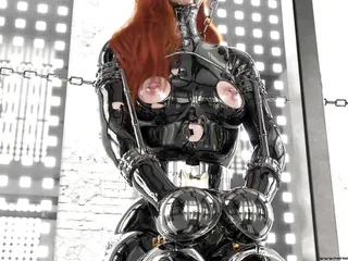 Ginger in Hardcore Metal Bondage and Latex Catsuit 3D Animation