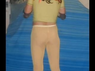 Part 2 of my yellow shorts and yellow pantihose teaser 
