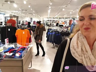 THREESOME CUM WALK IN SHOPPING CENTER AFTER Changing room