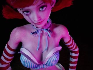Red head girl with pigtails dancing  - 3D Hentai 