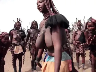 African Himba women dance and swing their saggy tits around