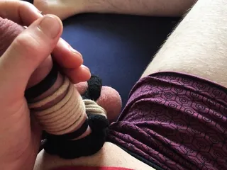 Cock &amp; Ball Bondage with Cockrings