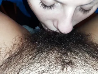 I tongue my girlfriend&#039;s hairy pussy to orgasm - Lesbian-illusion