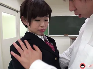 Japanese student, Kaho Miyazaki sucks dick, uncensored