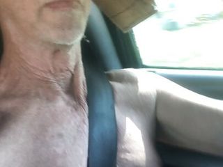 Driving naked with my cock vibrate on