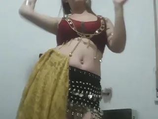 sexy blonde argentinian belly dancer