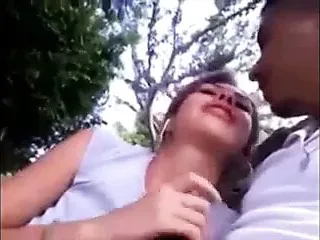 Girlfriend Gives Blowjob And Swallows In The Park