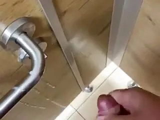 Cumming in public toilet lots of cum