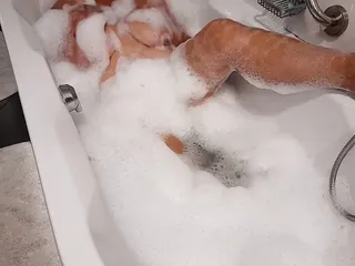 Sexy bath time play with my tits and pussy