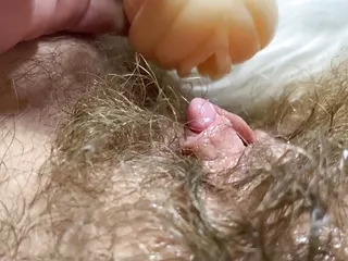 Huge erected clitoris fucking vagina deep inside big orgasm 