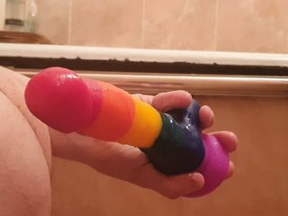 Sasha Earth solo plays at home with her ass dildo 