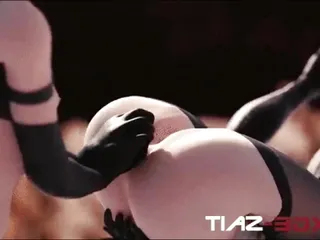 2B Gets Big Ribbed Dildo Pushed Into Her Ass