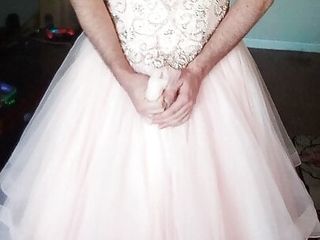 Wearing and enjoying a gorgeous pink quinceanera gown