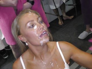 Kelly Myers and Tyla Moore Get Their Faces Covered With Cum - Bukkake Fest