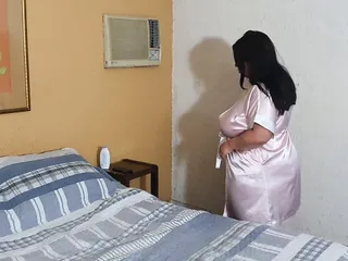 stepson gets into stepmom&#039;s bed and touches her while she rests