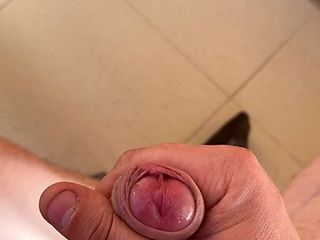 Cum close up from a small penis