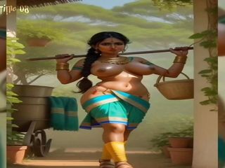Indian village sexy girl&#039;s Ai stable transformation 