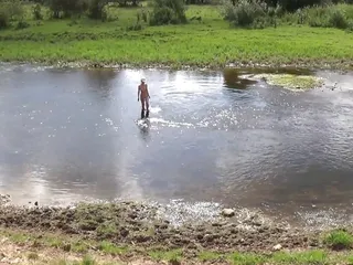 Nude bathing in Derzha-river - shick shack shock