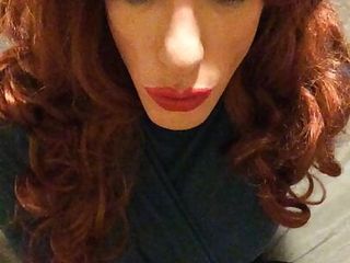 Busty redhead sissy secretary
