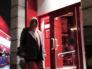 Sissy Slut Whore Posing in Public in Front of Sex Store 