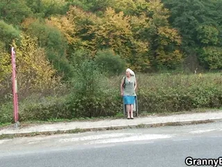 Guy picks up and doggy-fucks 60 years old blonde