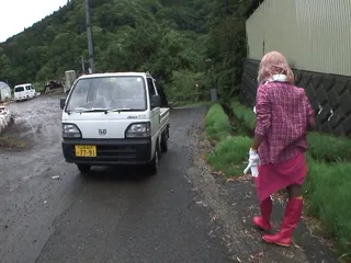 No way! She runs away from work and lets strangers bang her hairy Japanese cunt!